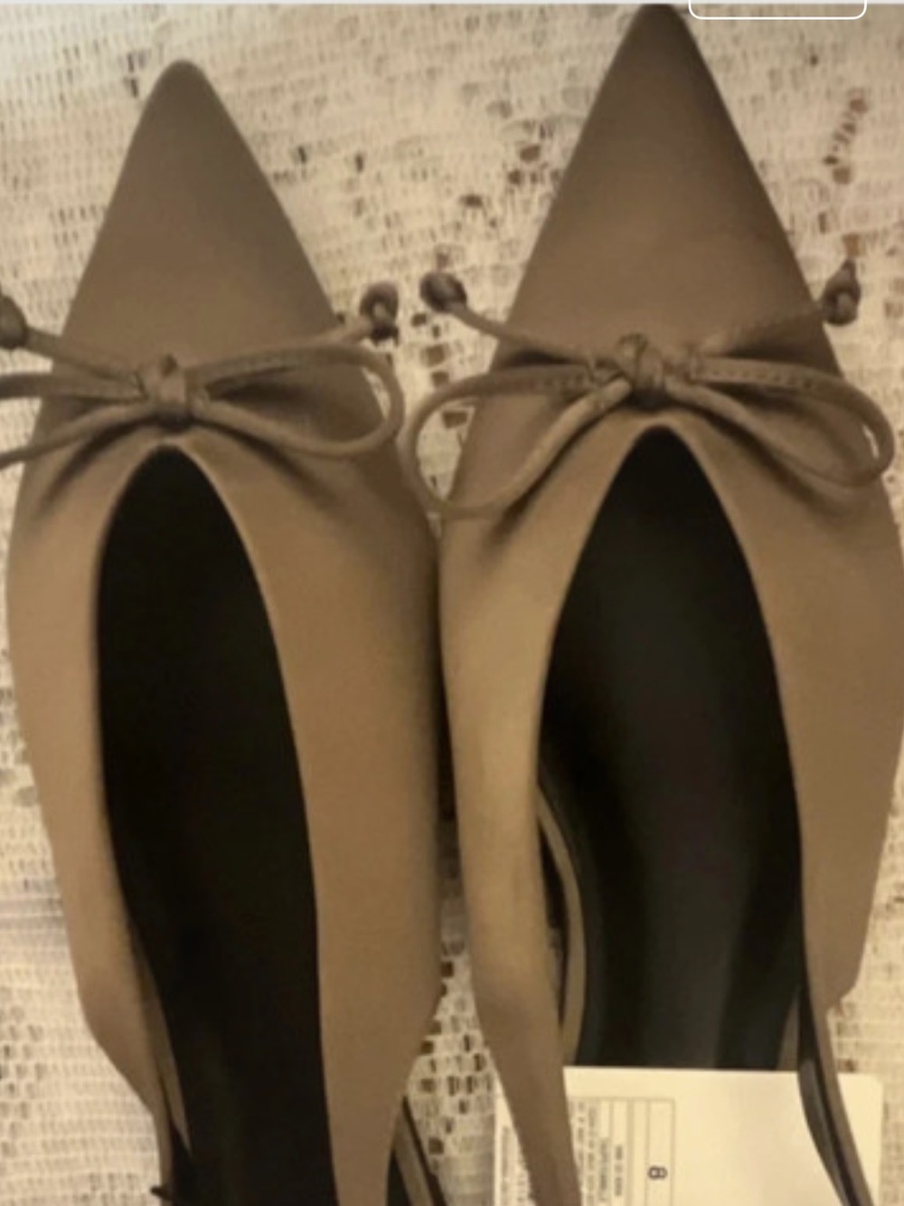 a new day Taupe Pointed Slingback Flats with Bow